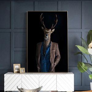 सार पशु हाथी शेर ज़ेबरा पोस्टर रचनात्मक पशु मॉडलिंग दीवार कला कैनवास पेंटिंग सजावट - Product Image 5