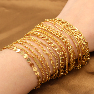 Productos de tendencia 2025 recién llegados pulsera de cadena llena de oro para mujeres finas para hacer joyas Diy <span class=keywords><strong>pulseras</strong></span> <span class=keywords><strong>permanentes</strong></span> - Product Image 2