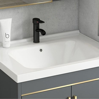 Kabinet Vanity Dinding Berkualitas Hotel dengan Wastafel Keramik untuk Perlengkapan Kamar Mandi Hotel Villa Boutique