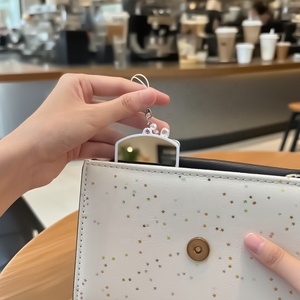 Mini-miroirs de maquillage portables, petits miroirs <span class=keywords><strong>porte</strong></span>-clés à suspendre, cadre en plastique, en stock - Product Image 3