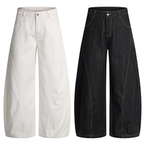 Nouveau jean <span class=keywords><strong>coupe</strong></span> droite rétro américain blanc et noir pour homme, collection Printemps 2026 – Jean décontracté ample en denim tendance pour garçons, pantalon <span class=keywords><strong>long</strong></span> à jambe large - Product Image 1