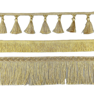 Wholesale KUSHANG TEXTILE 45mm Customizable Size Gold Brush Tassel <b>Fringe</b> 100% Polyester for Pillow Covers & <b>Curtains</b> - Product Image 1