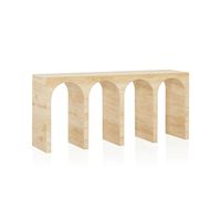 Custom Design Bogenform Travertin Konsolen tisch für Haus dekoration Travertin Marmor Konsolen tisch