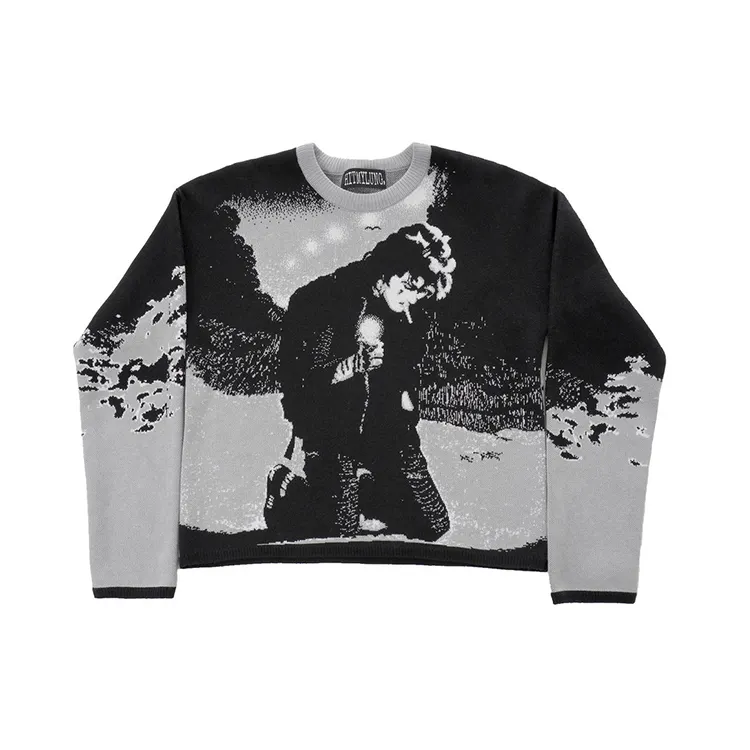 DiZNEW Custom Knit Mens Streetwear Harajuku Sweater Vintage Retro Japanese Style Sweater Men