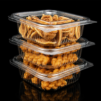 Boîte à gâteaux et biscuits transparente en PET, carrée, de qualité alimentaire, en plastique, pour la conservation des aliments, vente en gros