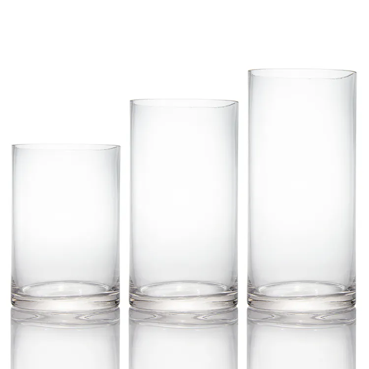 זול זכוכית אגרטל ביתי סיטונאי פרח קישוט זכוכית שקוף אגרטל לעיצוב בית