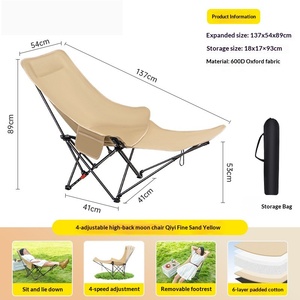 Silla Luna Moderna, Plegable y Ajustable, Ligera, para Camping, Portátil, con Reposapiés Reclinable, Cuatro Posiciones para Sentarse y Recostarse, para Descansos - Product Image 6