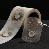 Étiquettes personnalisées transparentes imprimées en blanc, autocollantes, imperméables, avec logo, pour l'emballage des pots alimentaires, l'impression des bouteilles de boisson