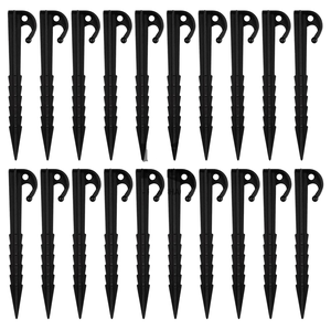 Piquets de tente 13 pouces en plastique noir, équipement de camping extérieur, utilisation toutes saisons - Product Image 1