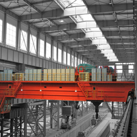 Pont roulant à double portique à fréquence variable (VFD) certifié CE, 5 tonnes, avec cabine de commande pour usage industriel intensif