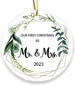 <strong>First</strong> <strong>Christmas</strong> As Mr and Mrs <strong>Ornament</strong> Married Hanging Decoration Ceramic <strong>Christmas</strong> Tree <strong>Ornaments</strong> Wedding Gifts for Couple 2023 - Product Image 1