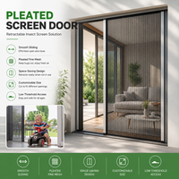 Moustiquaire plissée rétractable en alliage d'aluminium pour porte coulissante, accessoires en maille anti-insectes pour entrée de maison ou de bureau