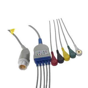 Cable ECG personalizado 12 Plomo suministros médicos redondo 12 pines 10 plomo cable ECG 5 plomo cable ECG