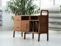 Meuble de rangement minimaliste haut de gamme pour tourne-disque vinyle avec tiroirs de rangement