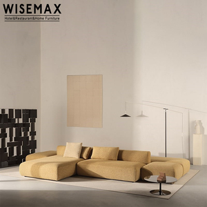 MUEBLES WISEMAX, Muebles para el Hogar de Estilo Minimalista Italiano, Juego de Sofás de Tela de Terciopelo con Brazos Bajos, Sofá Seccional Moderno, Juego de Sofás de Piso - Product Image 2