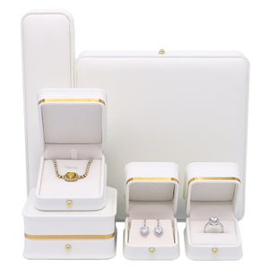 Mini scatola regalo di gioielli braccialetto braccialetto ciondolo orecchino anello <span class=keywords><strong>collana</strong></span> in pelle PU scatole di gioielli personalizzate scatola di imballaggio Set con LOGO - Product Image 2