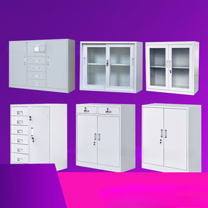 Petite armoire en fer avec serrure à tiroir Section inférieure à deux seaux Large Moyen Cinq Simple Verre ouvert bas Sh - Product Image 6