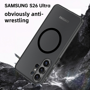 Étui magnétique pour téléphone portable S26 Ultra, design autocollant, antichoc, PC+TPU, couleur unie, maintien magnétique puissant pour - Product Image 4