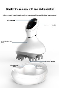 Masajeador de cabeza transfronterizo con garras para terapia de acupresión, alivio del estrés, cepillo meridiano alimentado por USB, masajeador amasador impermeable - Product Image 4