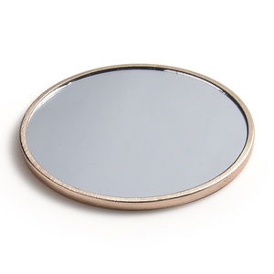 Miroir de poche rond mini en alliage de zinc doré, personnalisable au laser, logo sur un seul côté, vente en gros - Product Image 3