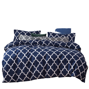 Housse de couette et taies d'oreiller 200TC en polyester 100% écologique, style européen et américain, motif floral et géométrique imprimé - Product Image 1