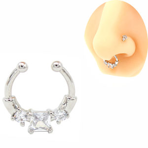 Xinfocus Unique Carré Zircon Cerceau Nez Anneau Punk Style En Acier Inoxydable <span class=keywords><strong>Oreille</strong></span> <span class=keywords><strong>Piercing</strong></span> Septum Cartilage <span class=keywords><strong>Or</strong></span> Boule <span class=keywords><strong>Faux</strong></span> Nez <span class=keywords><strong>Oreille</strong></span> - Product Image 1