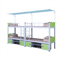 Lit superposé quadruple Zoshine avec armoires de rangement, structure en acier robuste, lit pour étudiants, mobilier de dortoir étudiant