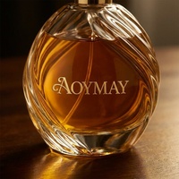 Flacon de parfum en verre personnalisé de luxe 50ml/100ml avec pulvérisateur à pompe, parfum de haute qualité avec décalcomanies mates givrées/estampées à chaud