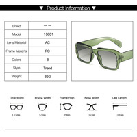 Lunettes de soleil carrées rétro personnalisées Trendy Simple Instagram Jelly Color UV400 Optimal Small-Frame Glasses PC Leopard Shades