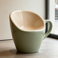 Chaise décorative en plastique en forme de tasse à café, siège fantaisie pour café commercial moderne, mobilier artistique pour restaurant et salon