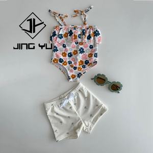 Wholesale Swimsuit Hawaiian Print Toddler Swimwear Swimming Trunks OEM Custom Eco-friendly Nylon Kids Swimsuit - Product Image 2