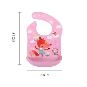 Bavoir pour bébé et tout-petit en PEVA imperméable, écologique, durable, avec motif de dessin animé détachable - Product Image 4