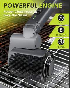 Cepillo Eléctrico para Parrilla, Cepillo de Limpieza Inalámbrico Recargable para Barbacoa con 2 Cabezales Giratorios - Product Image 3