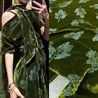 Tissu en velours de viscose tissé dévoré, imprimé, pour vêtements de nuit, robes, cheongsams et textiles – Vente en gros