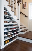 Meubles de rangement modernes pour escaliers, gain de place, en panneaux de particules, écologiques, durables, à assembler, polyvalents pour buanderie et salle de bain
