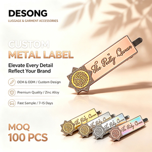 custom gold <b>metal</b> nameplates luxury and trendy hardware accessories for bag and <b>wallet</b> plaque letter handbag tag label plate - Product Image 1
