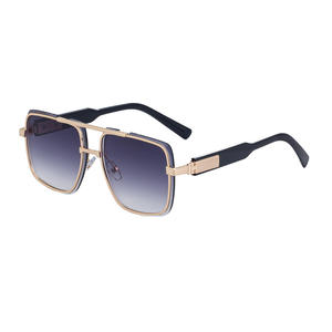 Gafas de Sol Cuadradas de Metal con Doble Puente para Hombre, Protección UV400, Montura de PC, Clase 2, Gafas de Conducción - Product Image 4