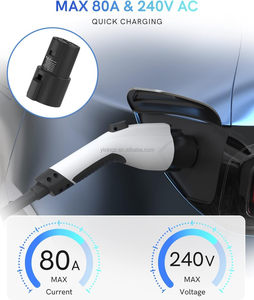 Nouvel adaptateur de chargeur EV portable 80A J1772 vers <span class=keywords><strong>Tesla</strong></span> avec protection contre la pluie et la neige, certifié CE pour une recharge extérieure sécurisée - Product Image 2