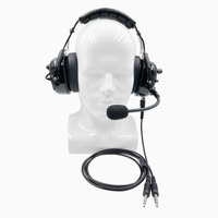 Casque circum-auriculaire à réduction de bruit passive pour l'aviation générale avec micro flexible et longueur de câble personnalisable pour les pilotes Airbus GA