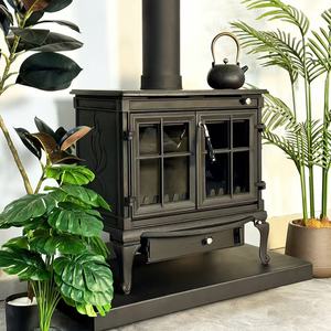 Caminetto in Ghisa a Legna dal Design Tradizionale, Riscaldamento Decorativo, Installazione Autoportante, Garanzia 5 Anni, <span class=keywords><strong>per</strong></span> Soggiorno Interno - Product Image 6