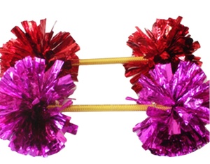 Palla da Cheerleading metallica personalizzata con manico eleganti fiori Design prodotti da Cheerleading - Product Image 1