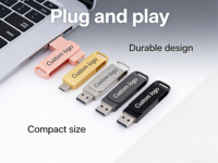 Memoria USB 2 en 1 con Carcasa Metálica Resistente y Logotipo Personalizado, Memoria USB-C Multicolor