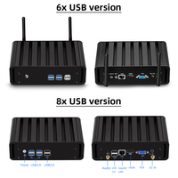 Mini PC sans ventilateur XCY Intel Core I5 5300U Win10 Linux HD VGA WiFi 300 Mbps Gigabit Ethernet 4K UHD 8xUSB