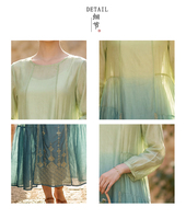 Robes décontractées tie-dye en gros à manches lanternes pour femmes, robes amples polyvalentes et douces grandes tailles, robes de plage pour femmes