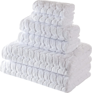 Juego de Toallas de Baño Rectangulares de Lujo, 100% Algodón Tejido, Hilo 16S, Color Sólido, Hipoalergénicas, Absorbentes y Duraderas, para Adultos, Hotel y Hogar - Product Image 1