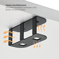 Support de rangement pour ordinateur portable sous le bureau DA02-9, supports de montage pour tablette, étagère sous la table, station d'accueil cachée, support 3 pièces