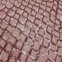 Tissu en maille de perles de 3 mm, tissu en gaze, plaid en diamant, paillettes, 100% polyester, robe de scène de mariage, vêtements de performance, tridimensionnel