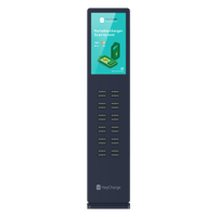 Écran publicitaire LCD avec station de location de batterie de recharge pour téléphone, borne de recharge LCD