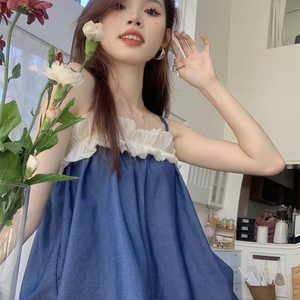 Nouvelle Camisole Femme Style Français Polyvalente en Chiffon à Volants et Détails Brodés, Idéale pour l'Été et le Style Rétro - Product Image 3