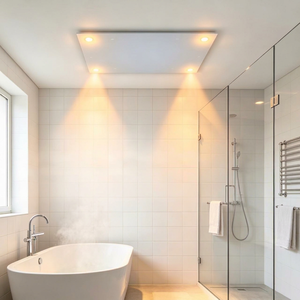 Chauffage électrique mural/plafond 950W avec 4 spots, chauffe rapidement, panneau en aluminium, réchauffe et illumine la pièce - Product Image 1